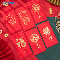 6pcs Chinese Red Packet Lucky Money Envelope Spring Wedding Greeting Decoration