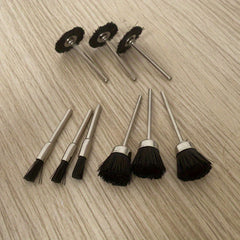 9pcs Soft Nylon Bristle Brushes Cleaning Set 3mm Shank Rotar Accessories