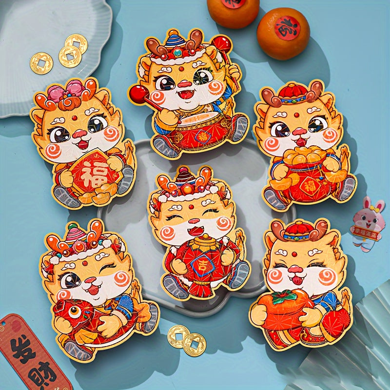6pcs Chinese Year Red Envelope Year Of The Dragon