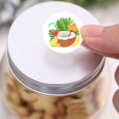 120pcs Hawaiian Flamingo Round Stickers for Birthday Parties & DIY Projects