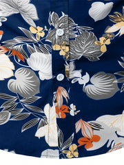 Men's Floral & Leaf Printed Casual Shirt Regular Fit Long Sleeves