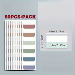 60pcs Multicolor Label Stickers Strong Adhesive Writable Index Marking Labels