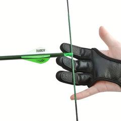 Archery 3 Finger Leather Glove Finger Tab for Beginners