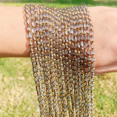 45pcs Transparent Golden Edge Crystal Beads Faceted Glass Spacer Beads DIY Brace