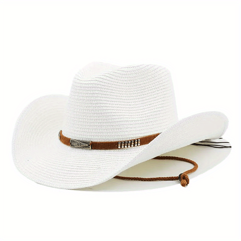 Stripe Paper Cowboy Hats Vintage Straw Hat For Men