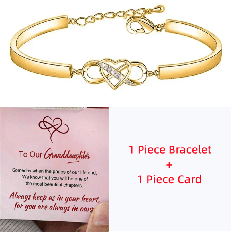 Granddaughter Infinity Symbol Bangle Bracelet with Cubic Zirconia