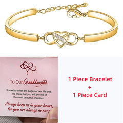 Granddaughter Infinity Symbol Bangle Bracelet with Cubic Zirconia