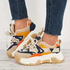Women's Stylish Block Thick Bottom Sneakers Lightweight Sports Shoes