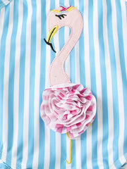 Girls Flamingo One Piece Swimsuit Summer Beach Bathing Suit