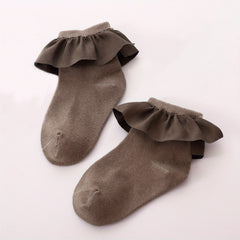 Girls Kids Lace Ruffled Boneless Princess Socks