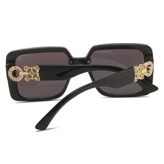 Large Square Sunglasses Rhinestone Decor Anti Glare UV400
