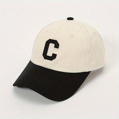 Men's Cotton Baseball Cap with Letter Embroidery