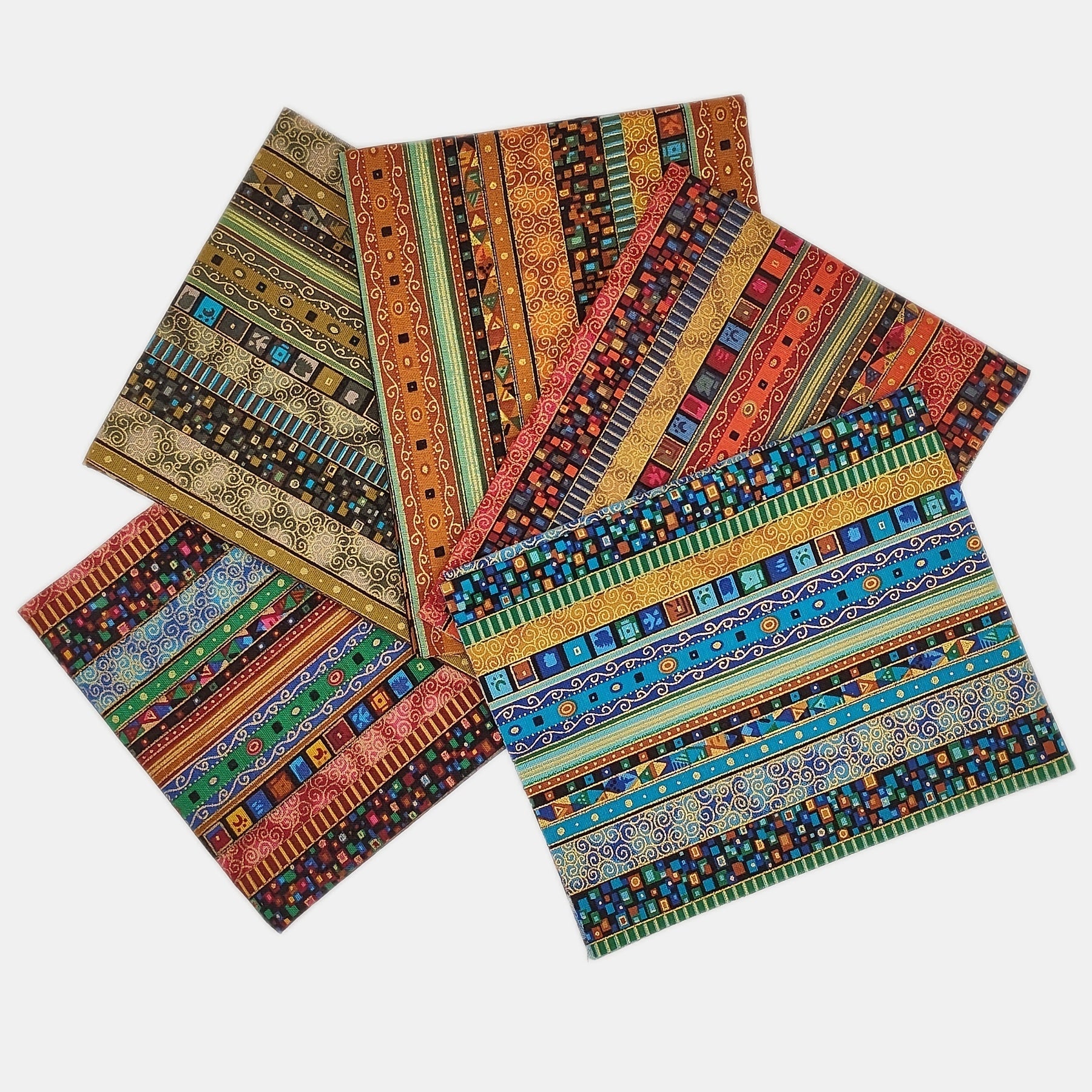 5pcs Boho Style Quilting Fabric Cotton Craft DIY Doll Clothes Fabric