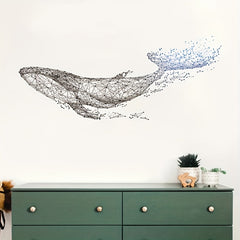 Whale Wall Sticker Geometric Pattern Modern Background Wallpaper