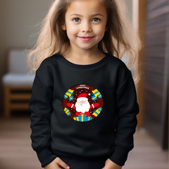 Christmas Santa Graphic Crew Neck Long Sleeve Sweatshirt Kids