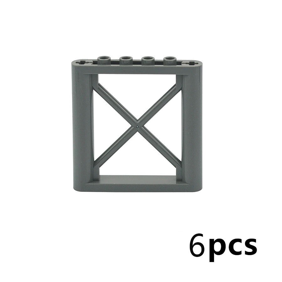 6pcs Building Block Set with 6x6 Dot Support Frame for Educational Toy