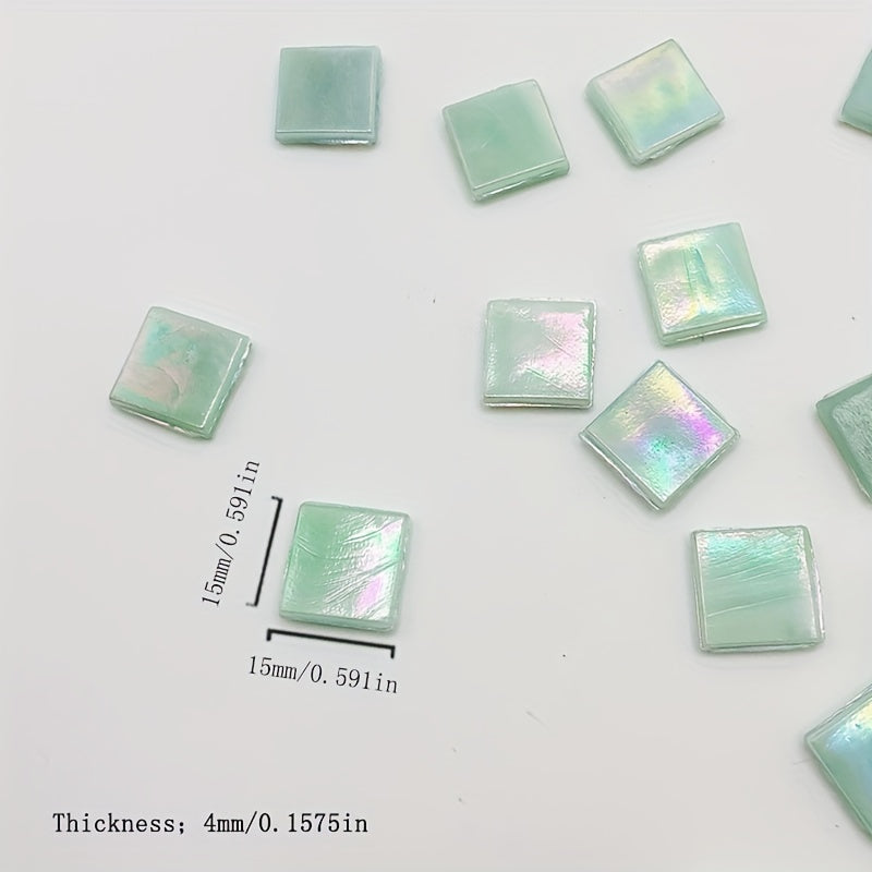 60pcs Light Green High Temp. Mosaic Ice Jade Hand DIY Decoration Art