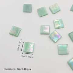 60pcs Light Green High Temp. Mosaic Ice Jade Hand DIY Decoration Art