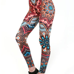 Boho Floral Print High Waist Yoga Leggings