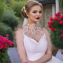 Handcrafted Beaded Shoulder Chain Bridal Shawl Wrap Body Chain