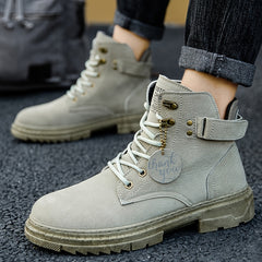 Men's Lace Up Pu Leather Boots Autumn & Winter