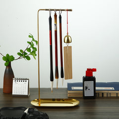 Father's Gift Wenge Holder Pen Hanging Calligraphy Brush Pen Hanger