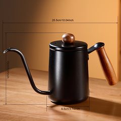 Wooden Handle Stainless Steel Coffee Pot 350-600ml