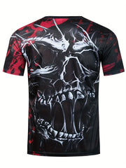 Vintage Skull Graphic Print Tee - Summer Style