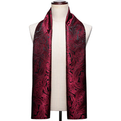 Barry Wang Mens Silk Paisley Floral Scarf Autumn Winter Shawl