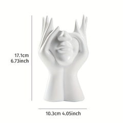 Unique Girl Face Resin Vase Flower Pot for Home & Garden