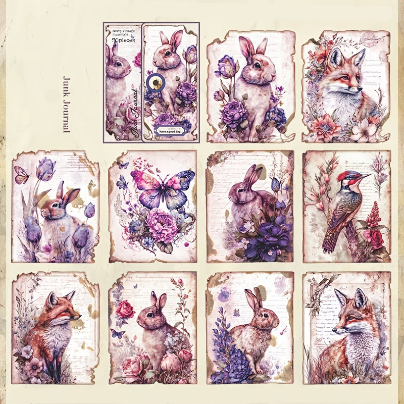 30pcs Vintage Flowers Plant Animal Material Paper Retro Paper Deco Scrapbooking