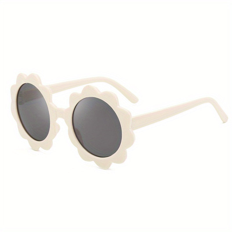 Kids Sunflower Round Frame Sunglasses Girls Children
