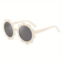 Kids Sunflower Round Frame Sunglasses Girls Children