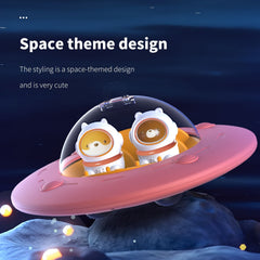 Space Flying Saucer Baby Bed Bell Starry Sky Projection Toy