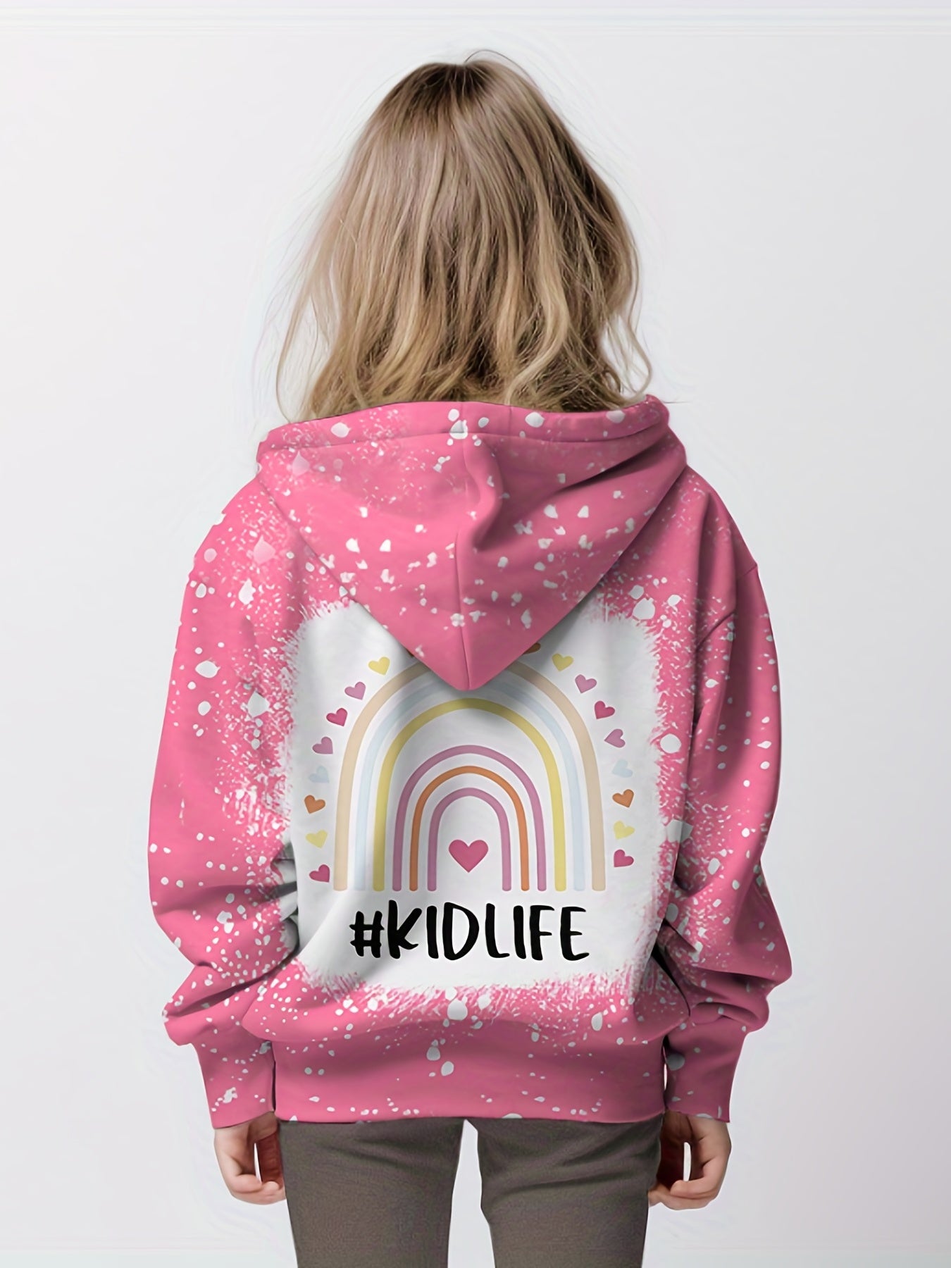 Kid Life Rainbow Graphic Sweatshirt for Girls