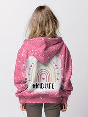 Kid Life Rainbow Graphic Sweatshirt for Girls