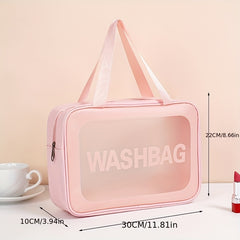 Translucent PVC Cosmetic Bag with Hanging Handles