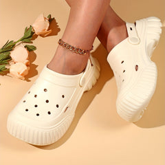 Women's Hollow Out Slip On Sandals Round Toe Solid Slides