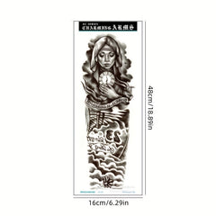 4 Pcs Lions Tigers Roses Temporary Tattoos Full Arm Body Art Men Women