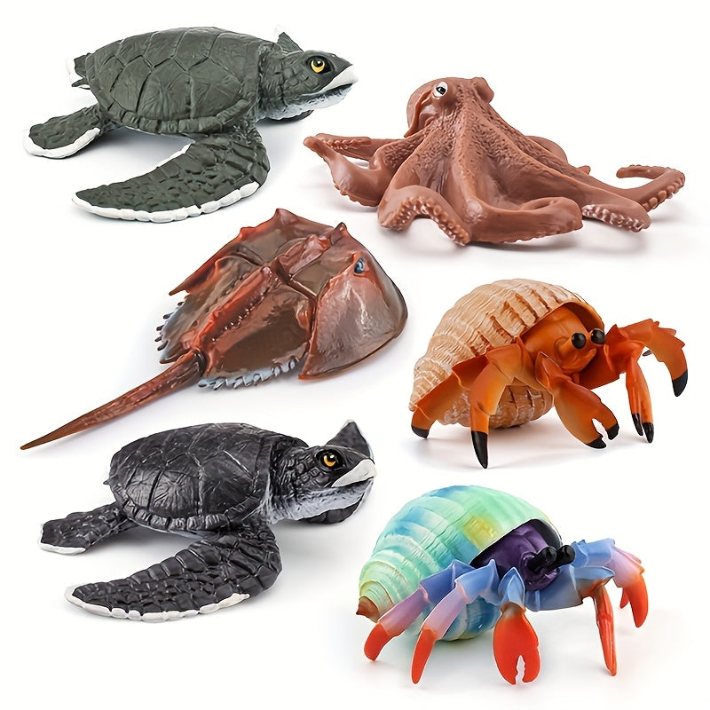 Underwater Animal Model Set Crab Turtle Octopus Static Ornaments
