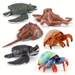 Underwater Animal Model Set Crab Turtle Octopus Static Ornaments