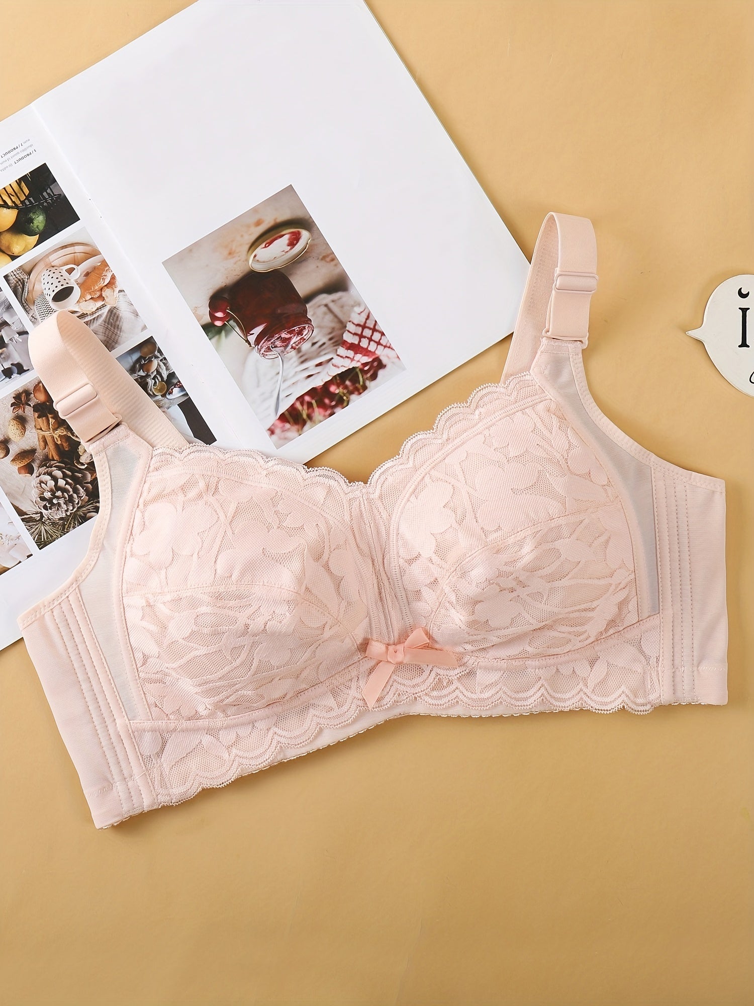 Plus Size Push Up Lace Bra Wireless Medium Stretch Bralette