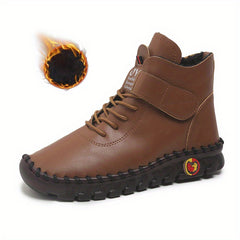 Women's High Top Platform Boots Plush Lined Comfortable Walking Shoes