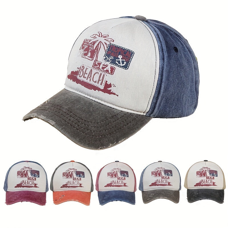 Unisex Adjustable Baseball Cap with Broken Hole for Outdoor Sport