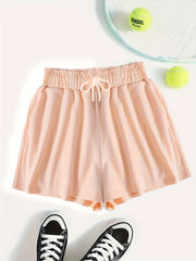 Casual Drawstring Shorts Elastic Waist Summer Shorts