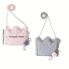 Children's Crown Lace Yarn Coin Purse Crossbody Bag