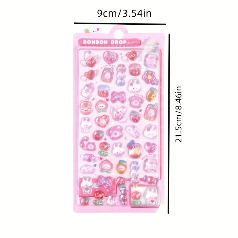 300 Cartoon Animal 3D Stickers Pastel Colors - Phone Cases Journals & Crafts