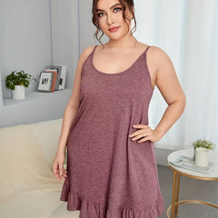 Loungewear Dress Solid Scoop Neck Cami Nightdress