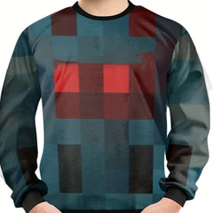 Kids Casual Plaid Print Round Neck Loose Long Sleeve T Shirt