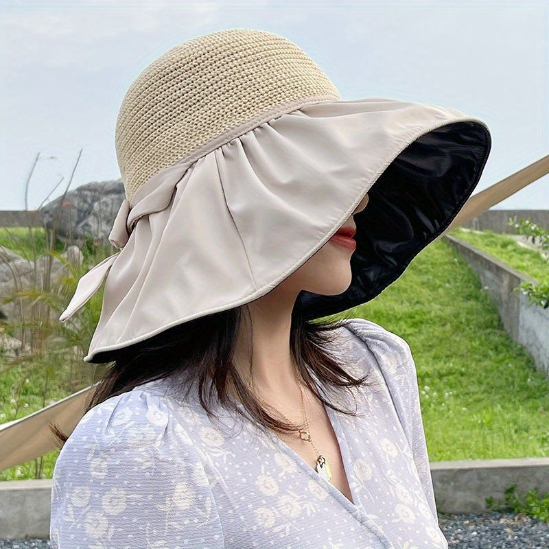 Foldable Bucket Hat Sunscreen Fisherman Hat Outdoor Travel Beach Hat